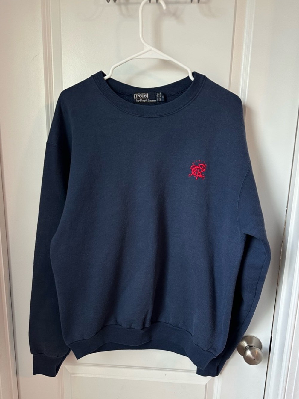 Vintage 1990s Made in USA Polo by Ralph Lauren Navy Crewneck